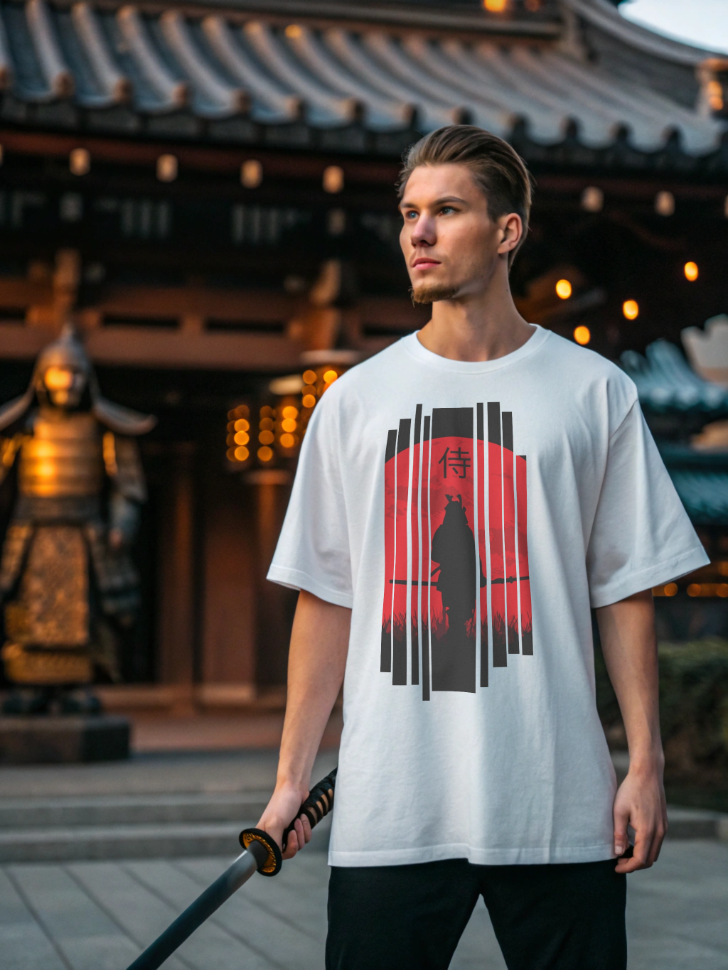 Glacier Samurai Wall Oversized T-Shirt
