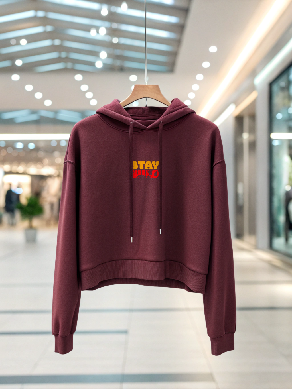 Glacier Stay Wild Female Cropped Hoodie
