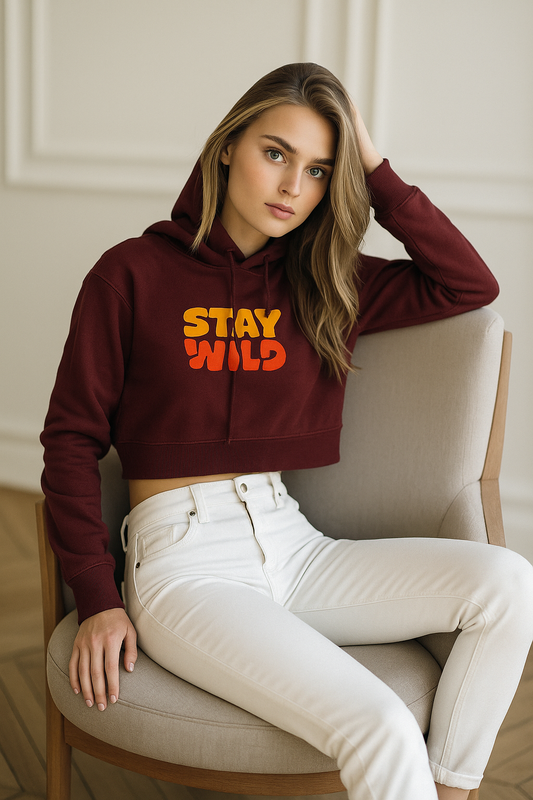 Glacier Stay Wild Female Cropped Hoodie